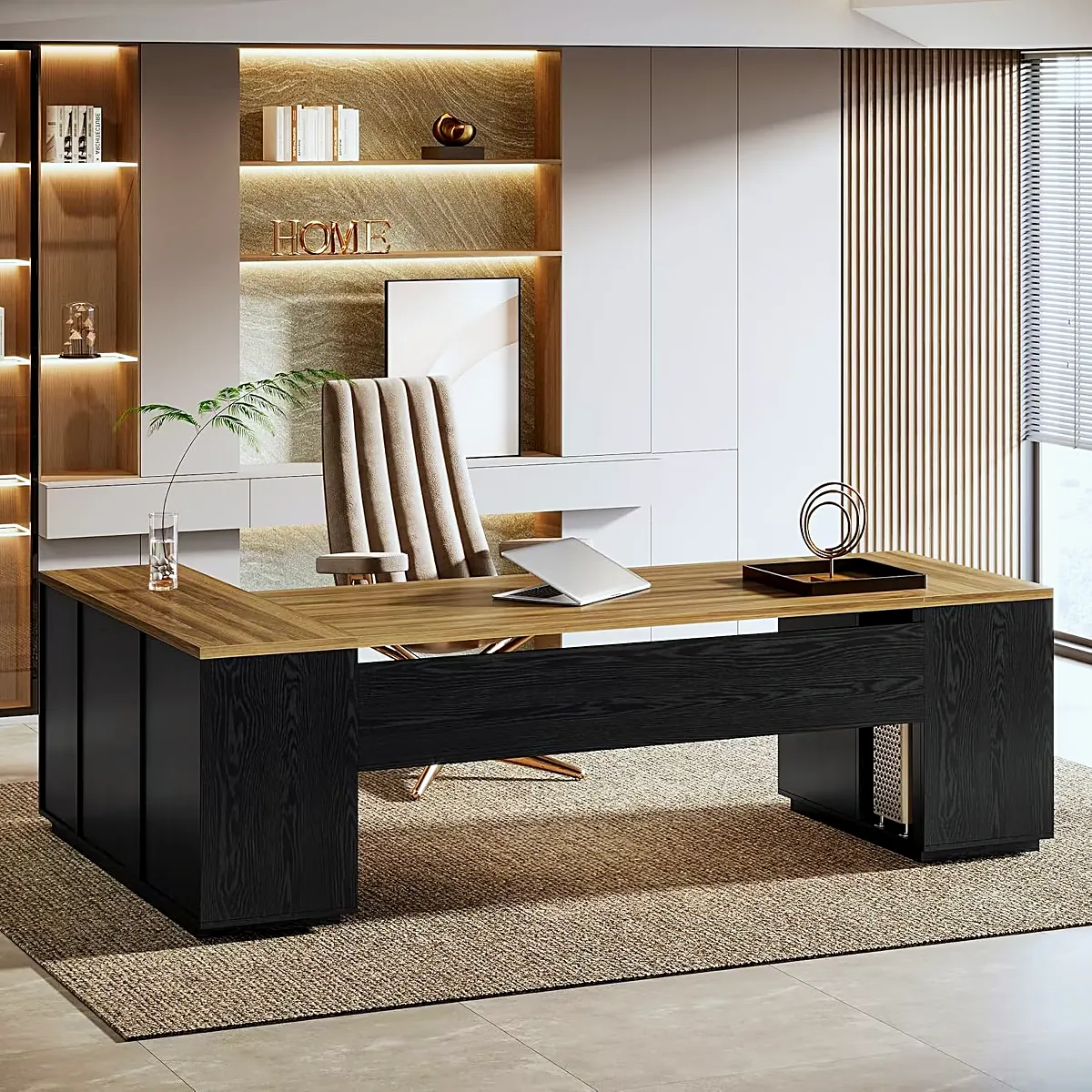 Escritorio ejecutivo con credenza